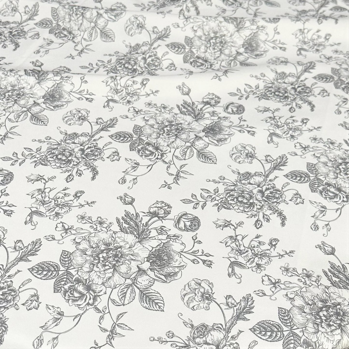 Tablecloths - Charcoal French Toile Linens - Rectangle & Round