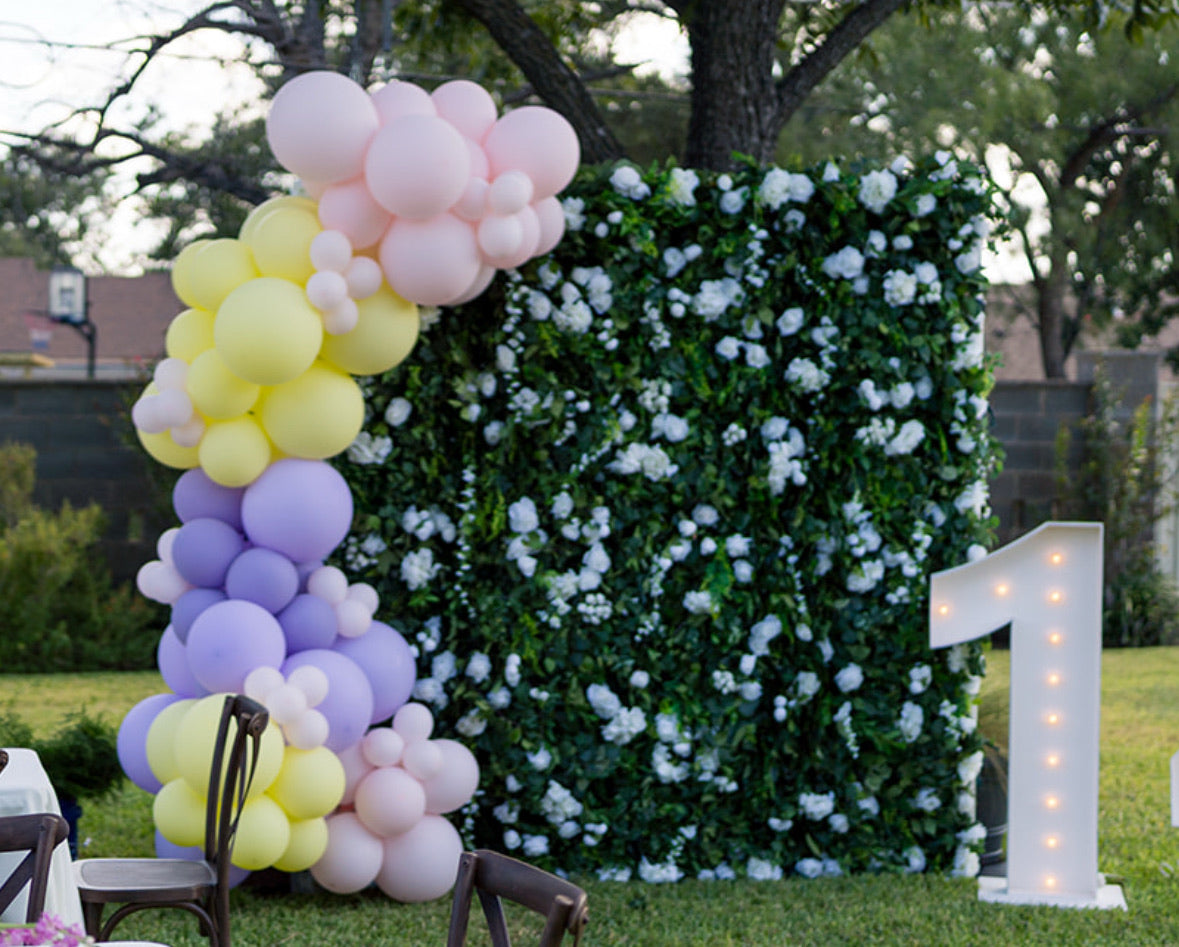 Evergreen Flower Wall Backdrop