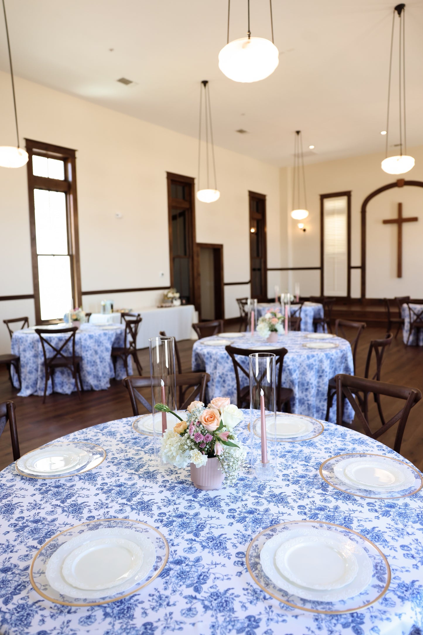 Tablecloths - Blue French Toile - Rectangle & Round