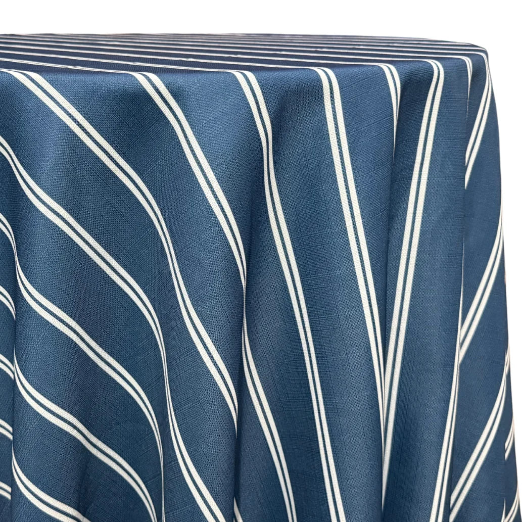 Tablecloths - Lexington Stripe Navy - Rectangle & Round