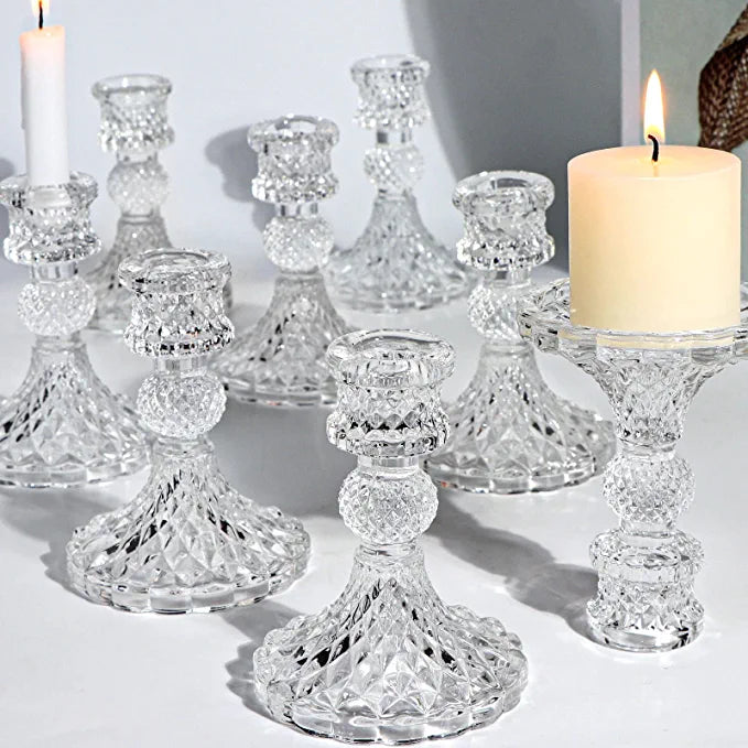 Glass Candlestick Holders