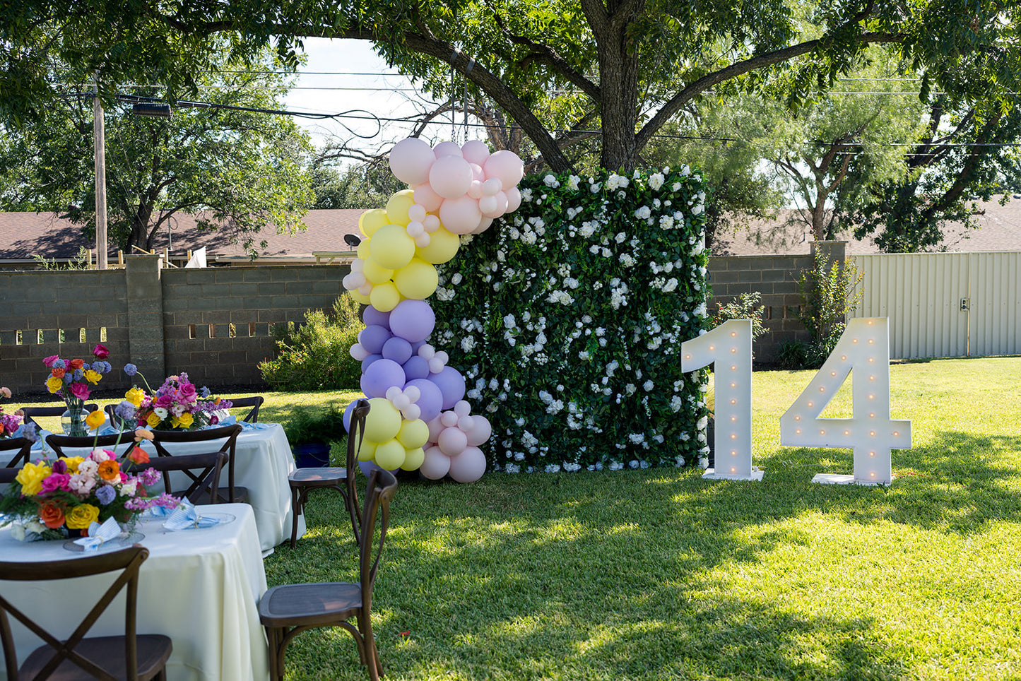 Evergreen Flower Wall Backdrop