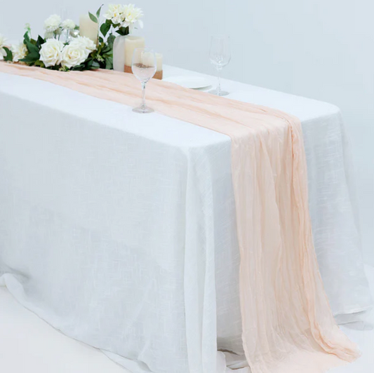 Cheesecloth Table Runner - Blush